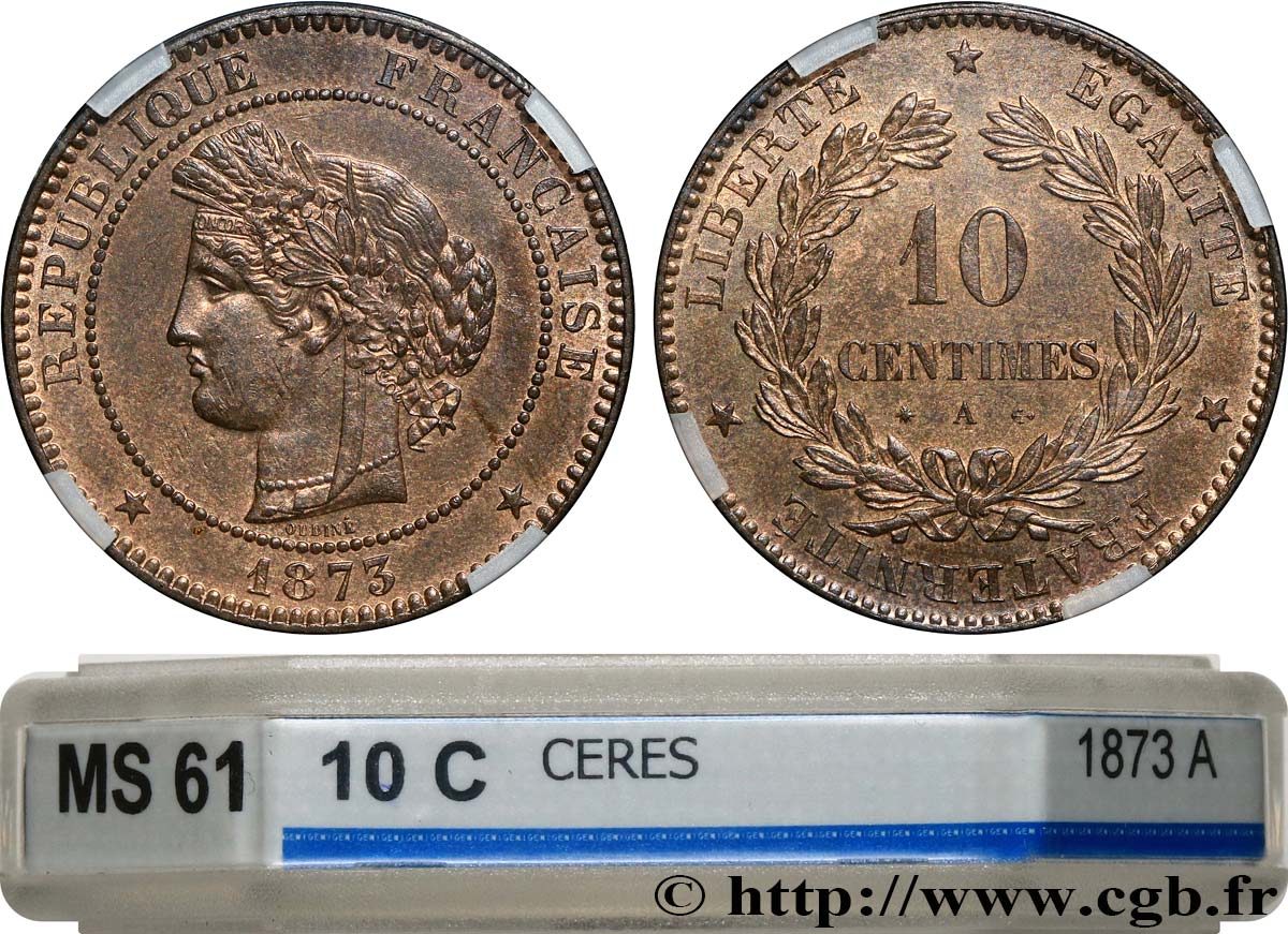 10 centimes Cérès 1873 Paris F.135/10 SUP61 GENI