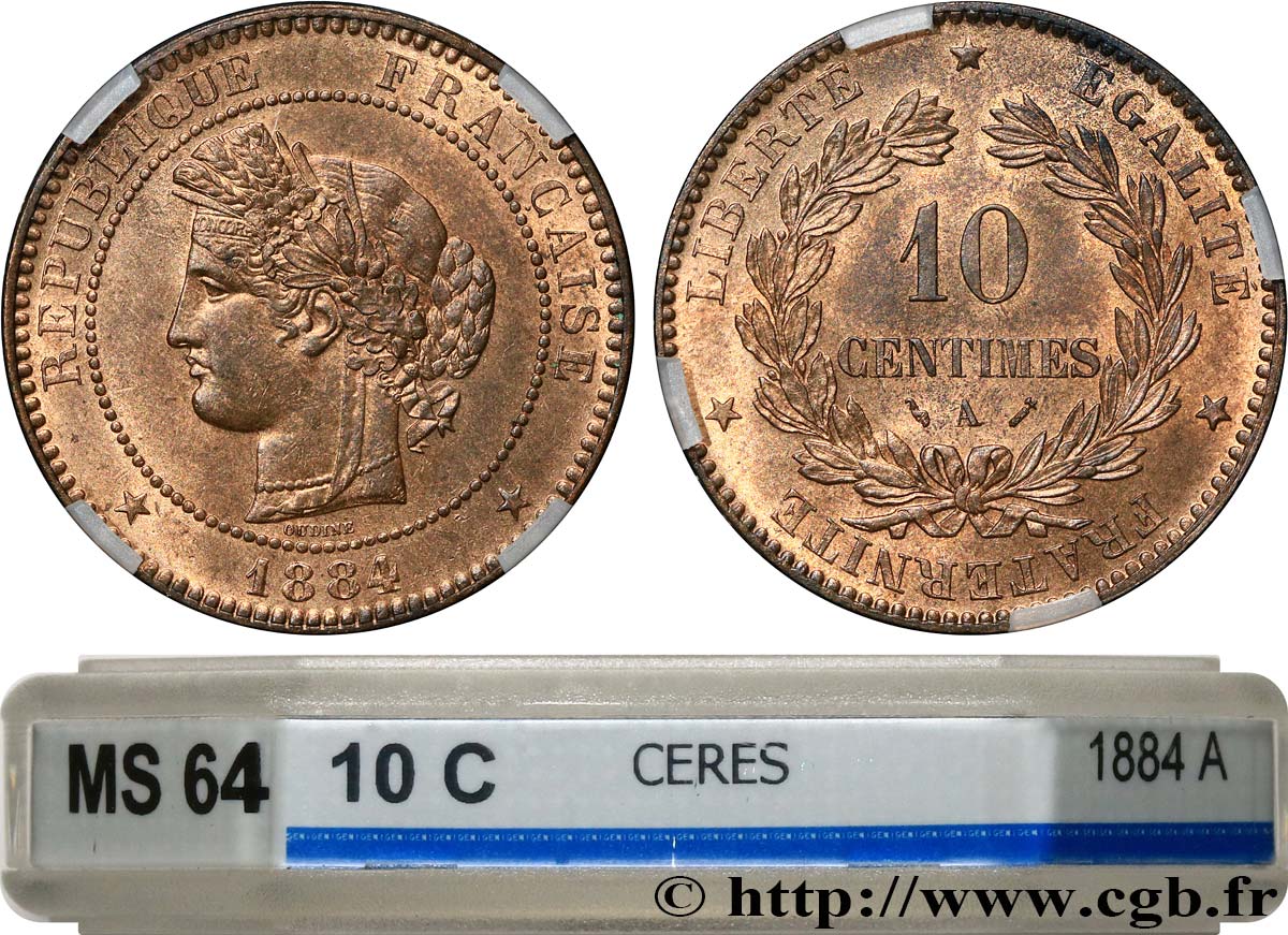 10 centimes Cérès 1884 Paris F.135/28 fST64 GENI