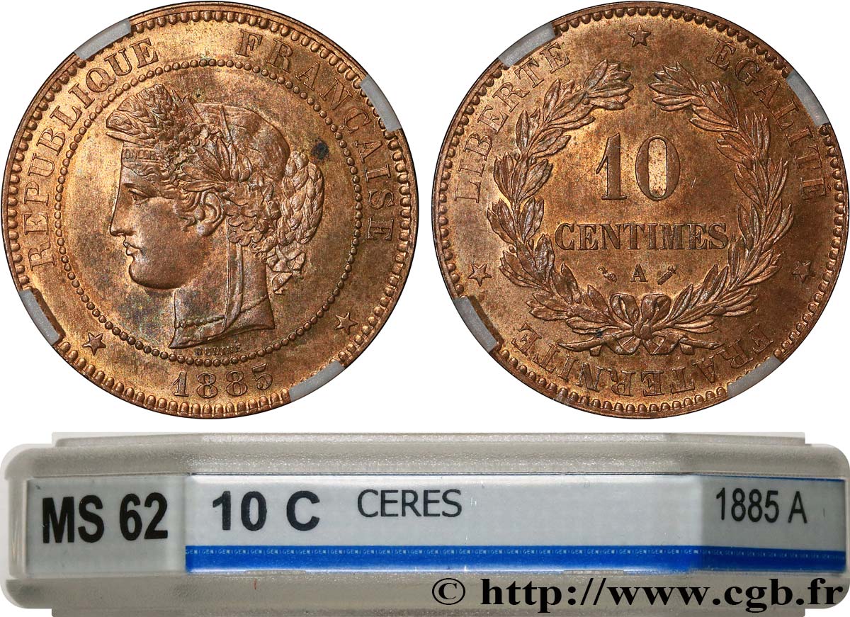 10 centimes Cérès 1885 Paris F.135/29 SPL62 GENI