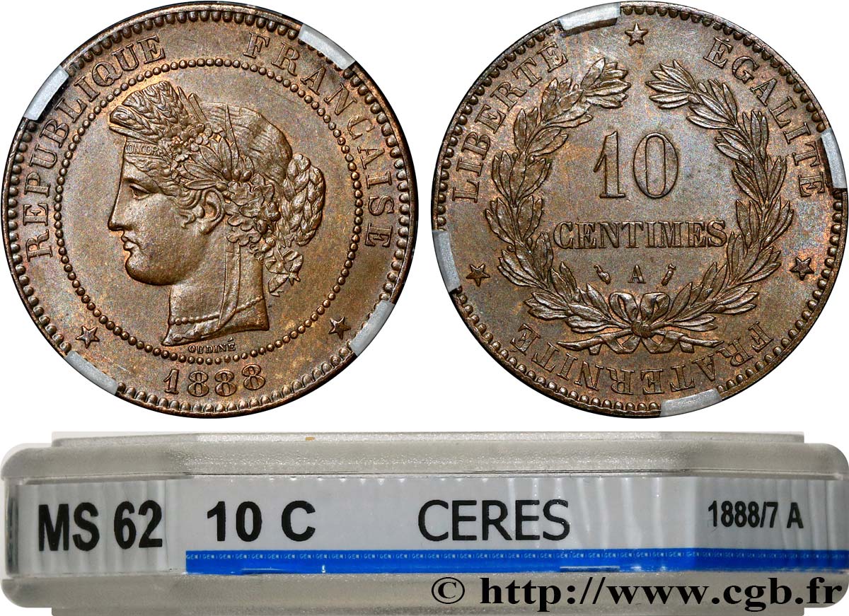 10 centimes Cérès, 1888/7 1888 Paris F.135/32 EBC62 GENI