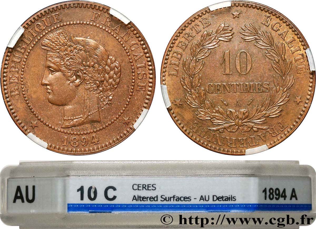 10 centimes Cérès 1894 Paris F.135/39 TTB+ GENI