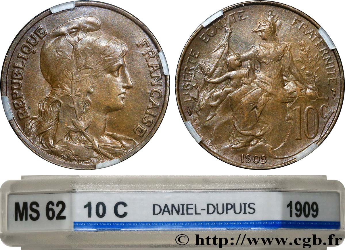 10 centimes Daniel-Dupuis 1909  F.136/18 SPL62 GENI