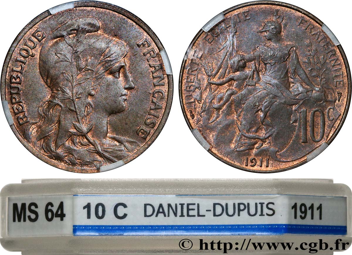 10 centimes Daniel-Dupuis 1911  F.136/20 SPL64 GENI