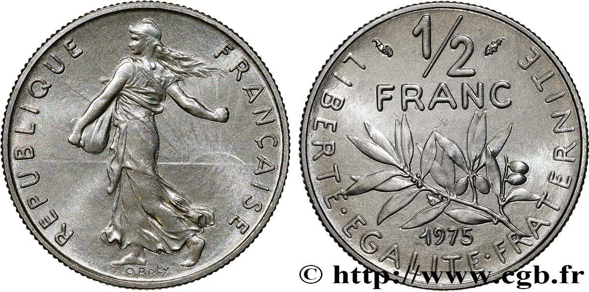 1/2 franc Semeuse 1975 Pessac F.198/14 MS 