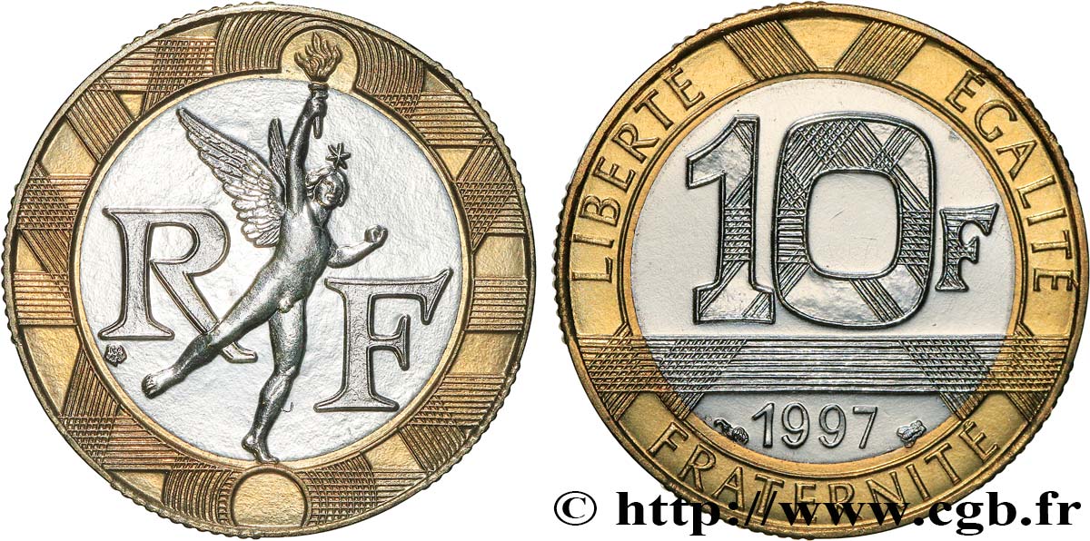 10 francs Génie de la Bastille, BU (Brillant Universel) 1997 Pessac F.375/14 MS 