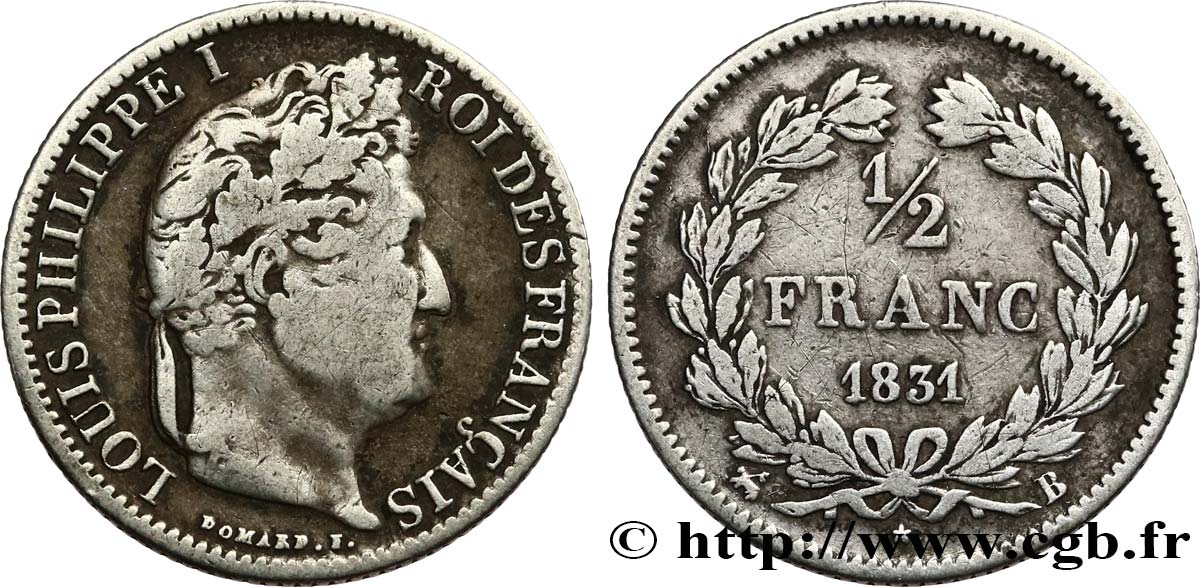 1/2 franc Louis-Philippe 1831 Rouen F.182/2 S 