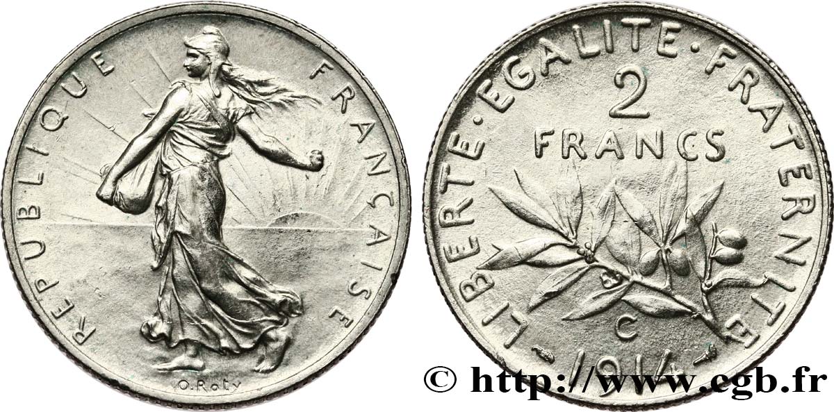 2 francs Semeuse 1914 Castelsarrasin F.266/16 EBC60 