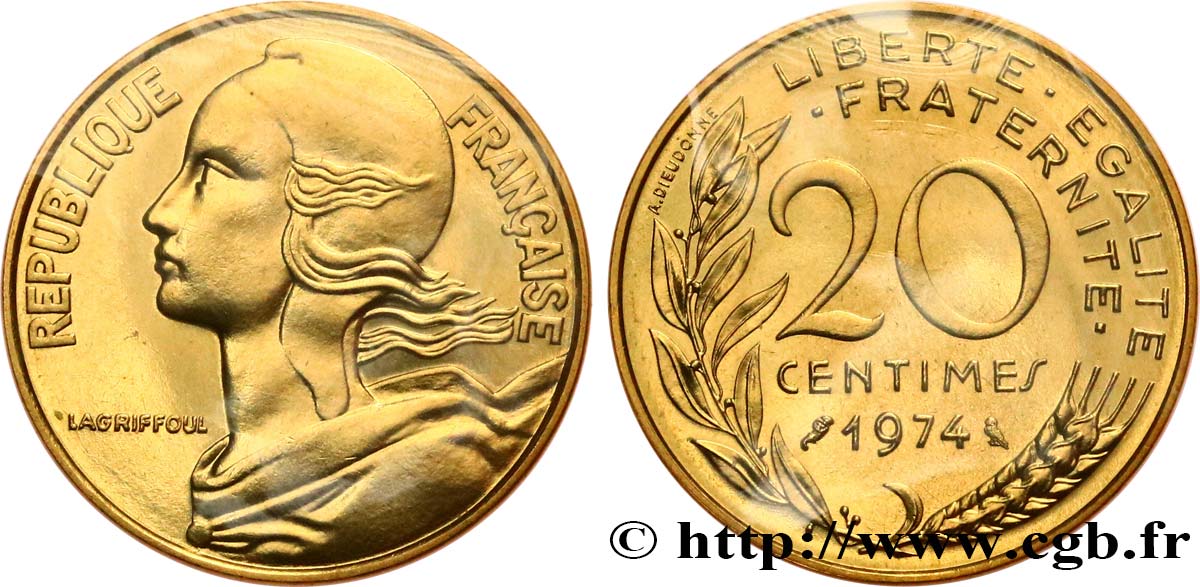 20 centimes Marianne 1974 Pessac F.156/14 FDC 