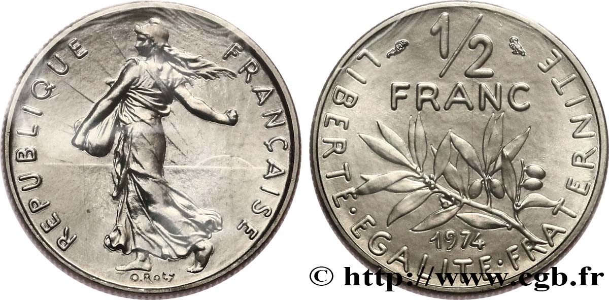 1/2 franc Semeuse 1974 Pessac F.198/13 MS 