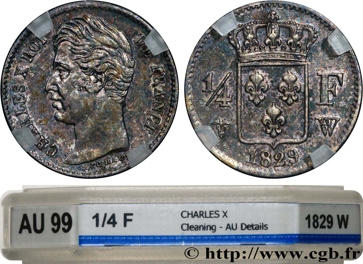 1/4 franc Charles X 1829 Lille F.164/38 SUP GENI