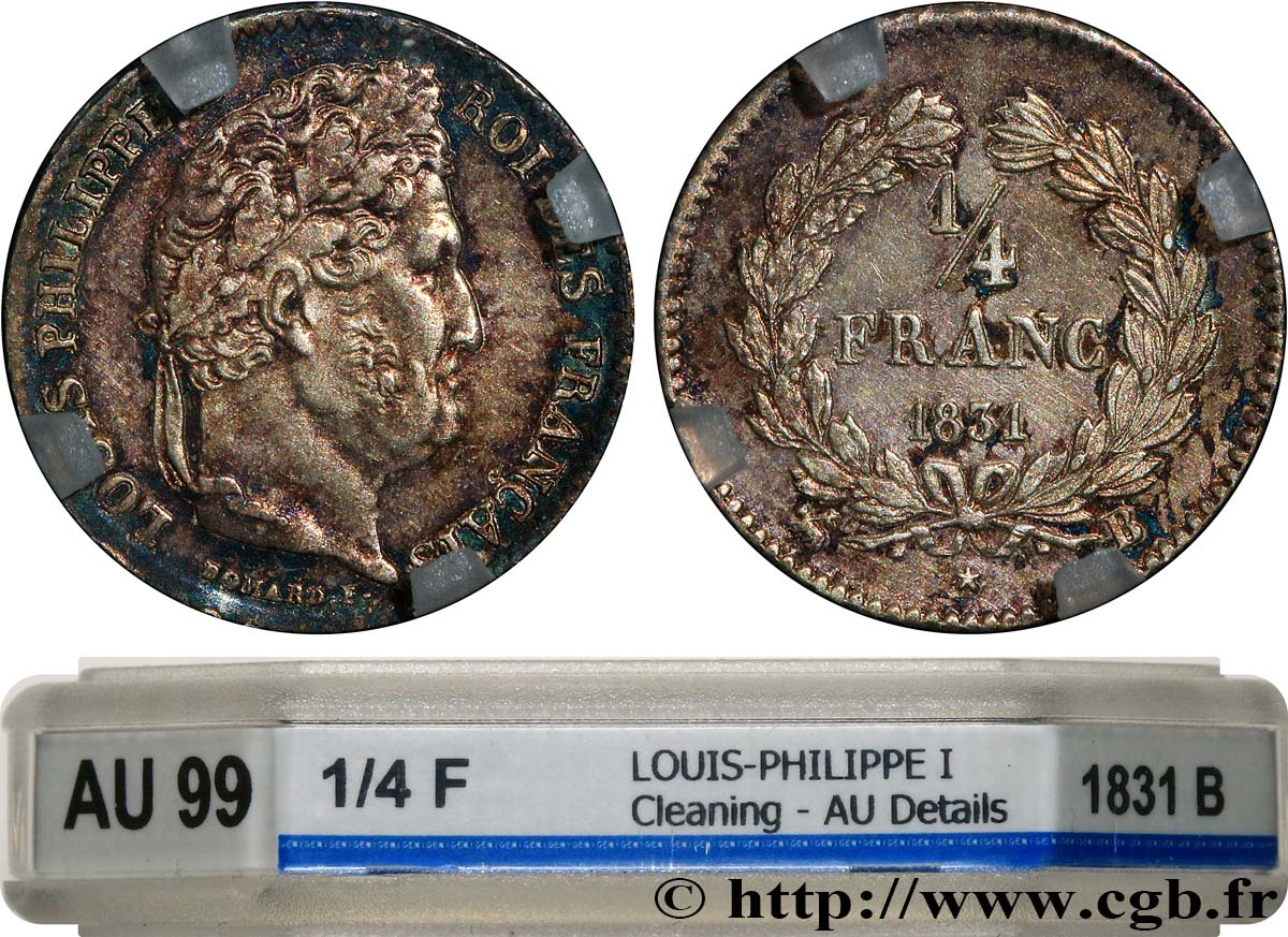 1/4 franc Louis-Philippe 1831 Rouen F.166/2 TTB+ GENI