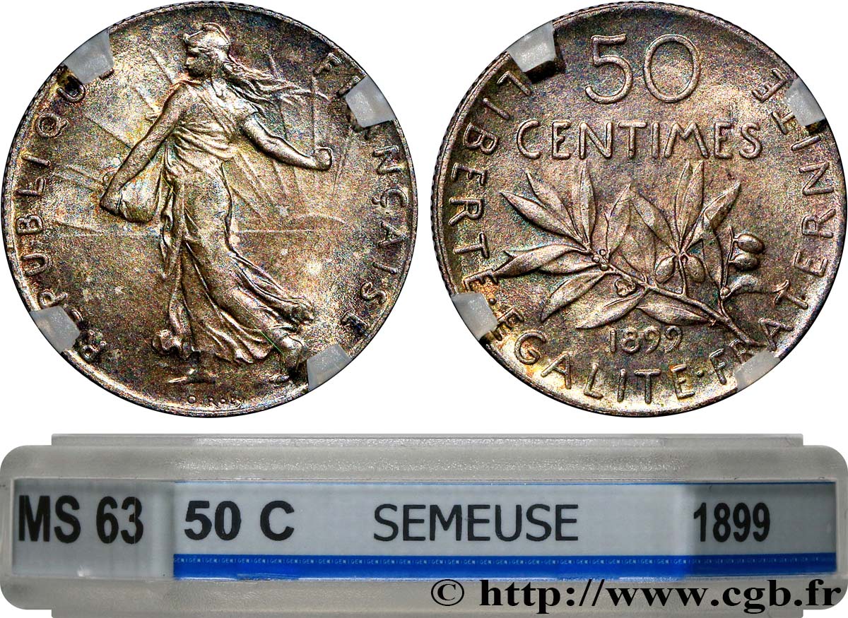 50 centimes Semeuse 1899  F.190/5 fST63 GENI