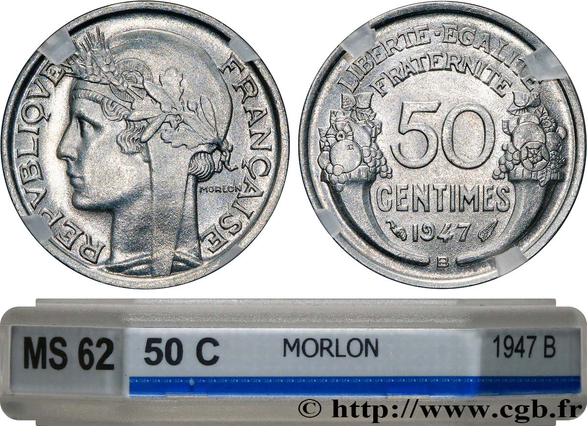 50 centimes Morlon, légère 1947 Beaumont-le-Roger F.194/11 EBC62 GENI
