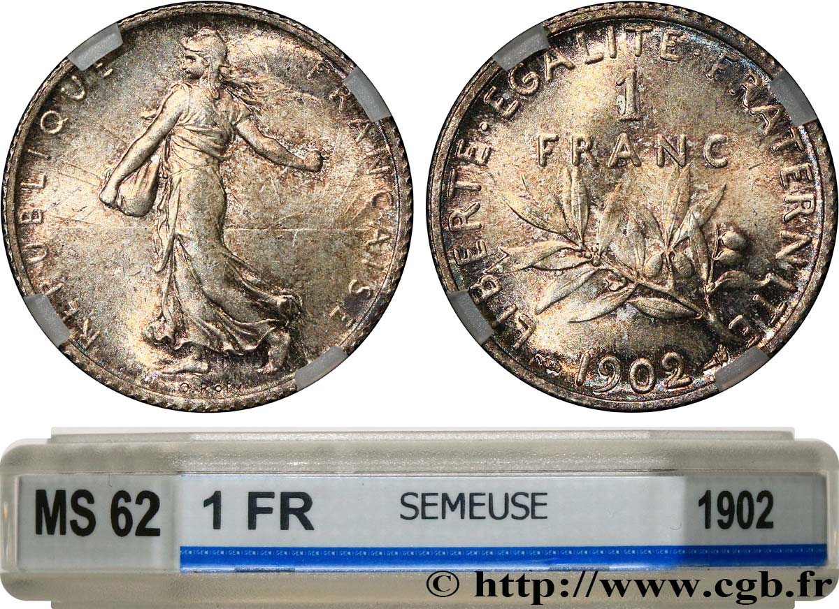 1 franc Semeuse 1902 Paris F.217/7 SUP62 GENI