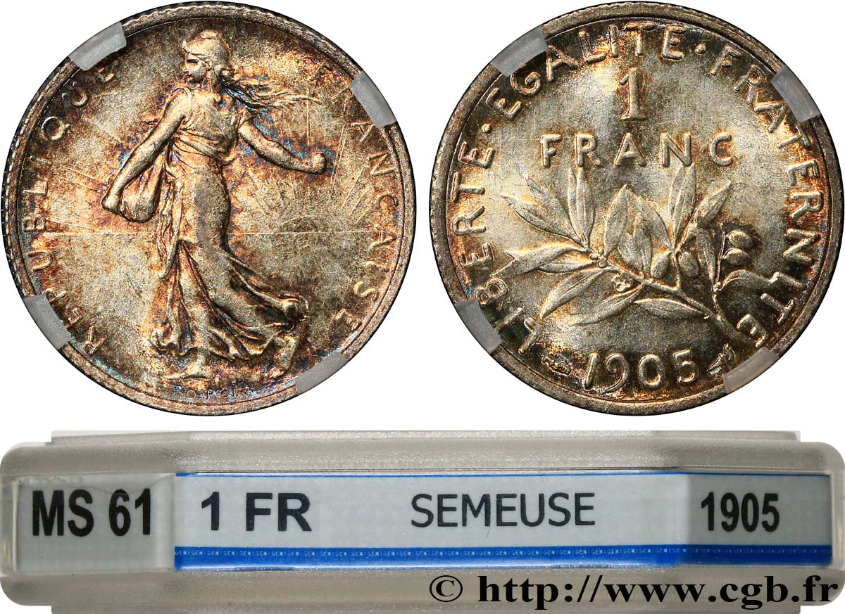 1 franc Semeuse 1905 Paris F.217/10 SPL61 GENI