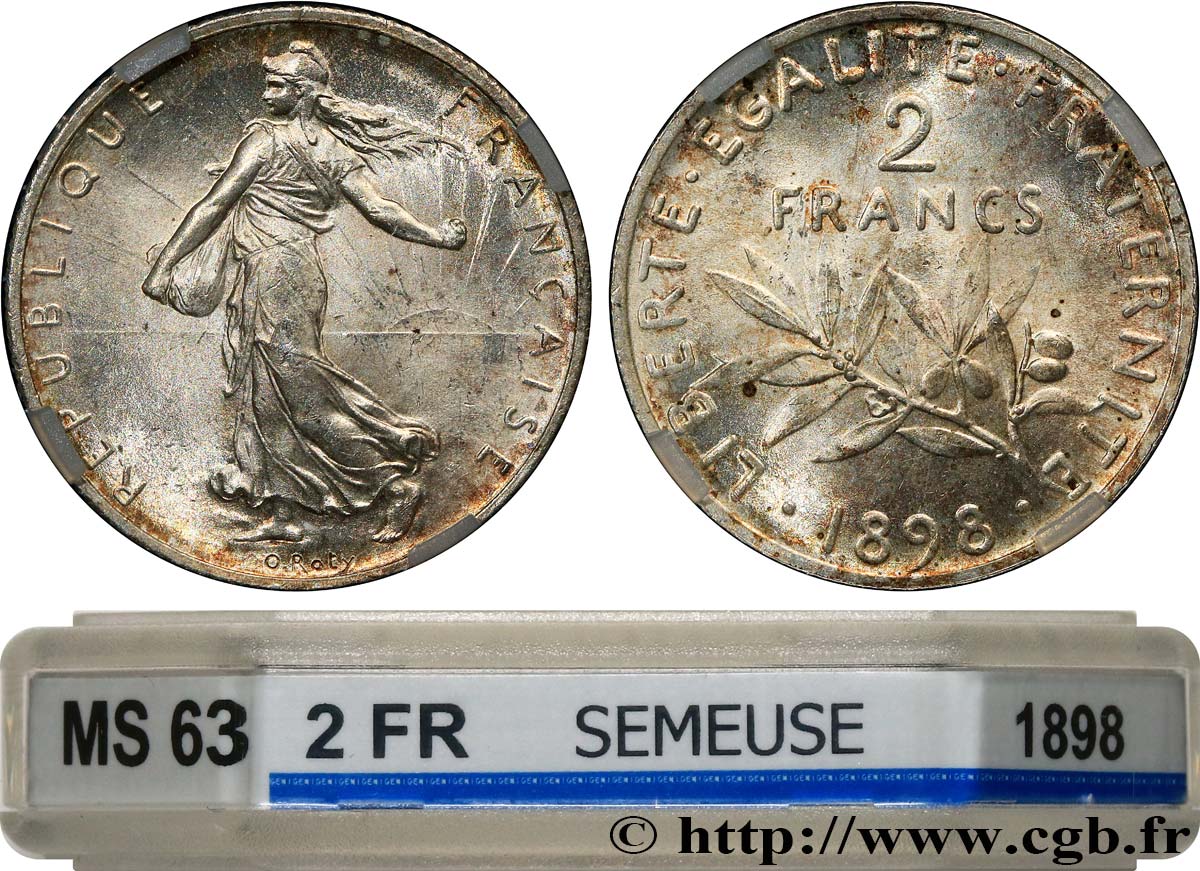 2 francs Semeuse 1898  F.266/1 SPL63 GENI
