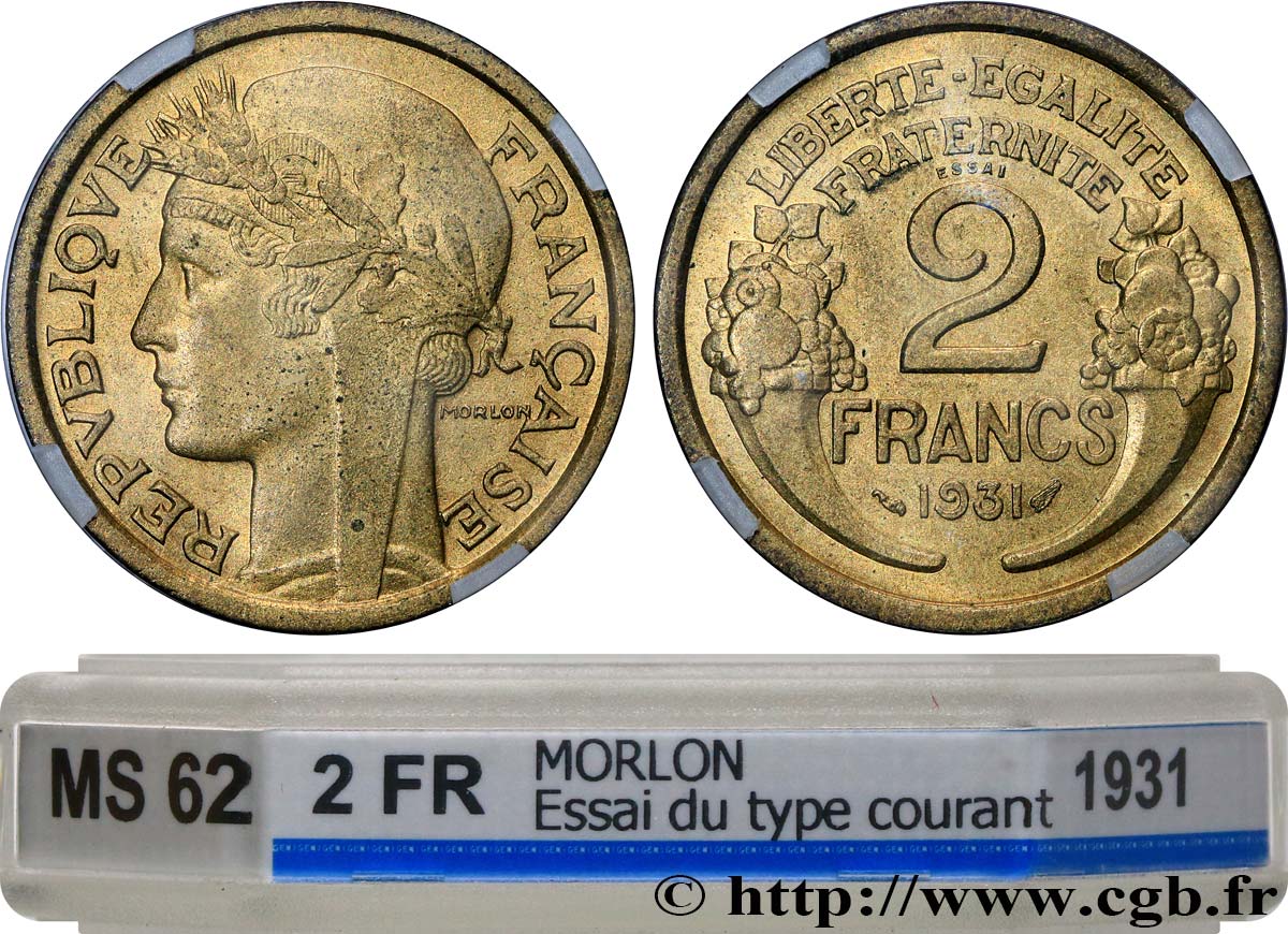 Essai de 2 francs Morlon 1931  F.268/1 SUP62 GENI