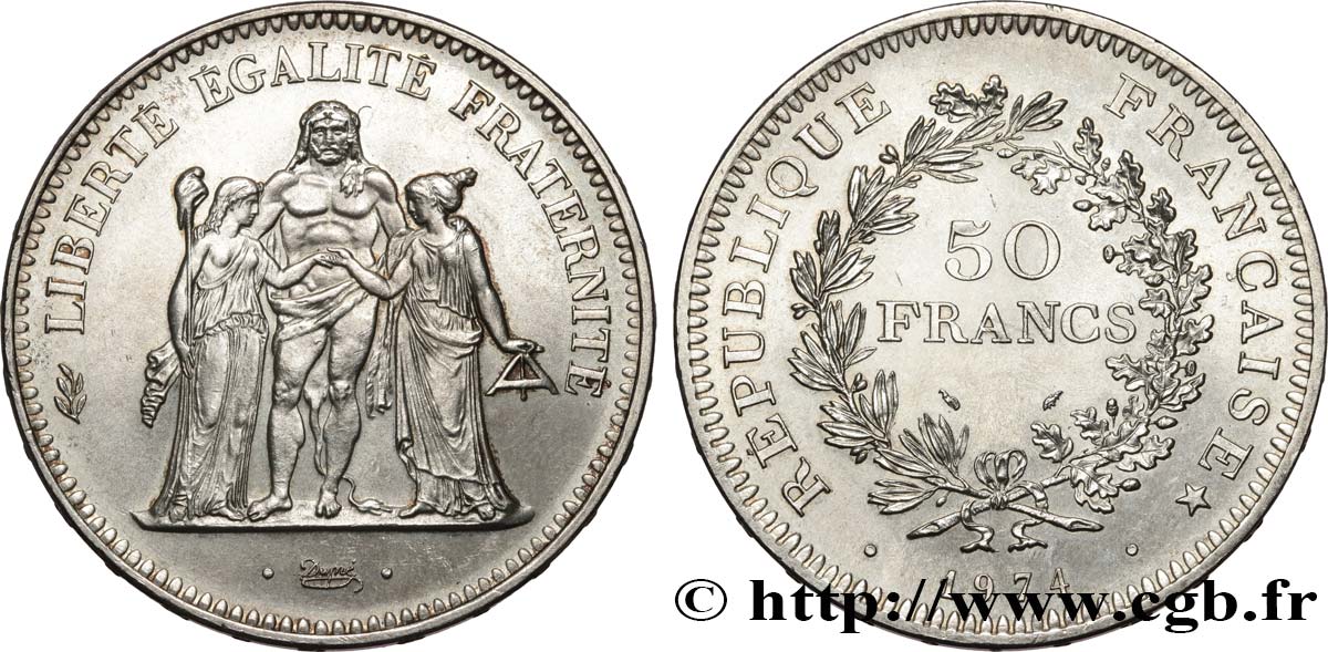 50 francs Hercule, avers de la 20 francs 1974  F.426/1 SUP+ 