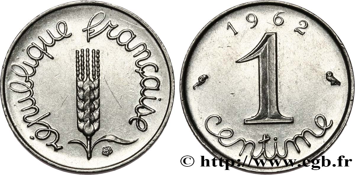 1 centime Épi, avec rebord 1962 Paris F.106/5 XF 
