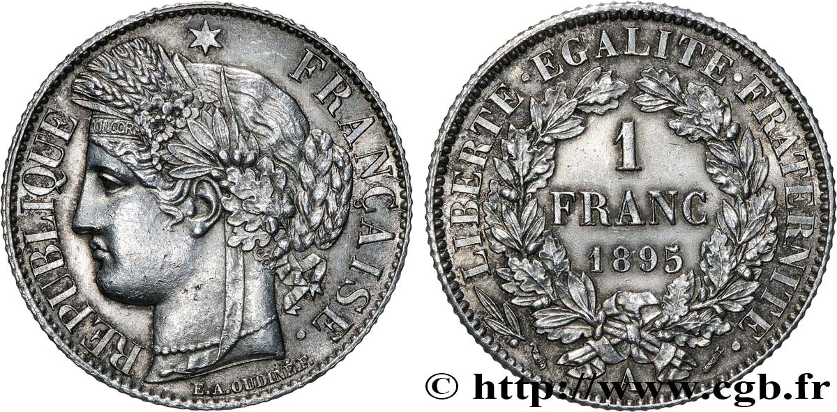 1 franc Cérès, IIIe République 1895 Paris F.216/13 EBC 