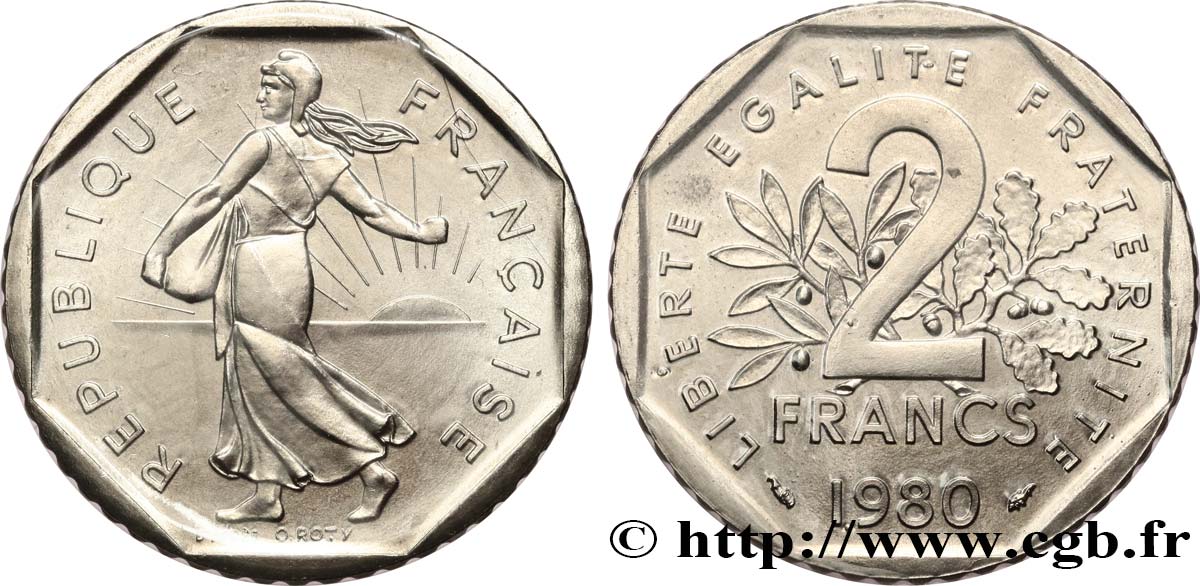 2 francs Semeuse, nickel 1980  F.272/4 FDC 