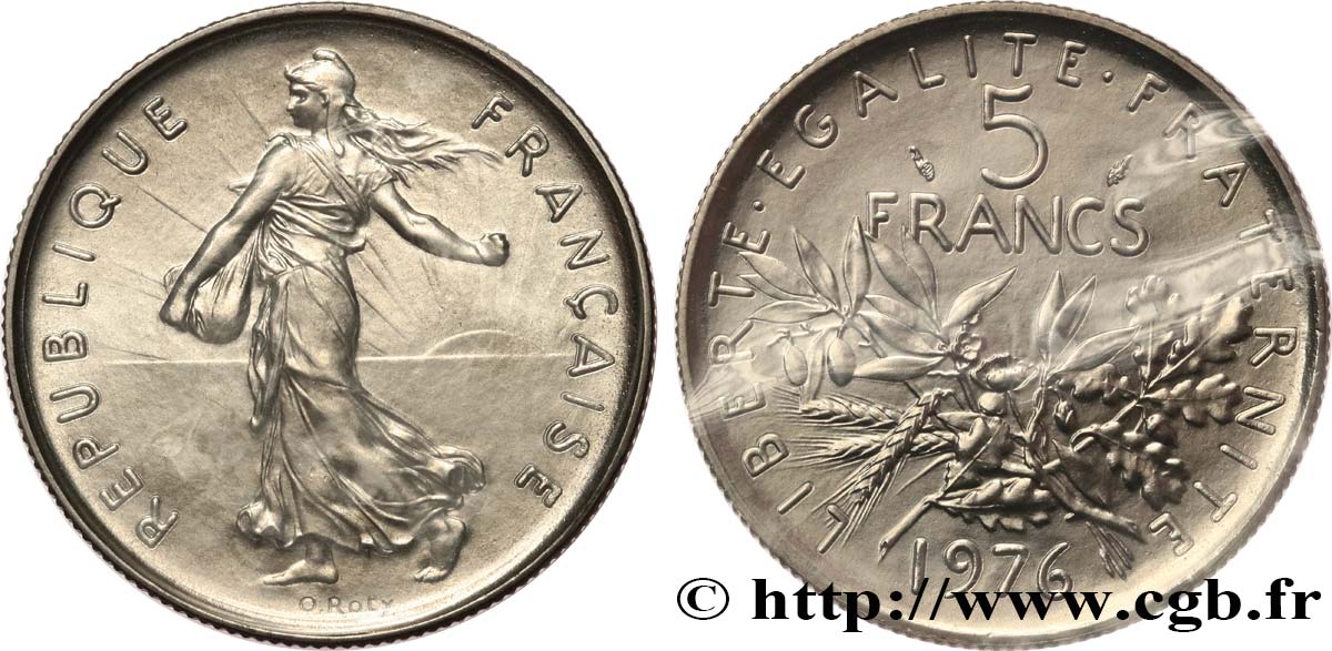 5 francs Semeuse, nickel 1976 Pessac F.341/8 FDC 