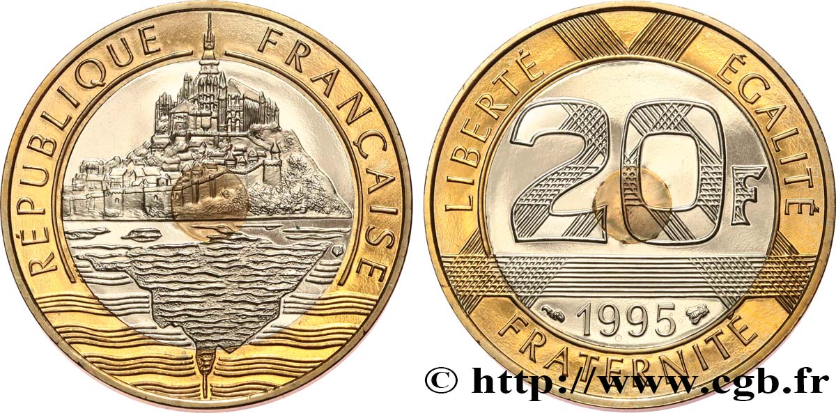 20 francs Mont Saint-Michel, Belle Épreuve 1995 Pessac F.403/11 var. ST 