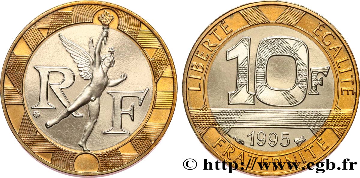 10 francs Génie de la Bastille, Belle Épreuve 1995 Pessac F.375/12 var. FDC 