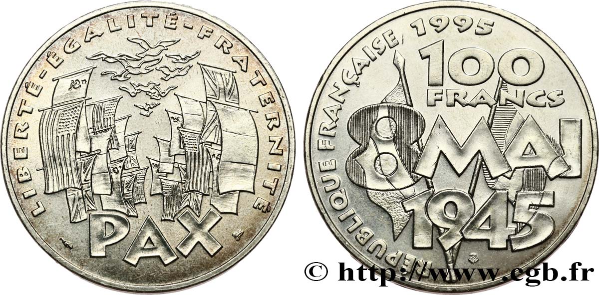 100 francs 8 Mai 1945 1995  F.463/2 SUP+ 