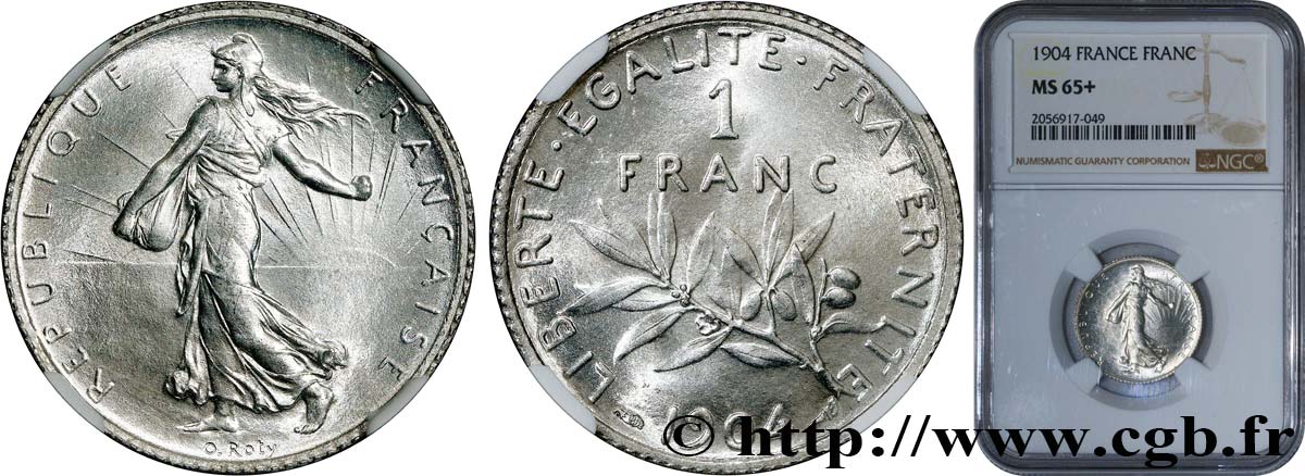 1 franc Semeuse 1904 Paris F.217/9 ST65 NGC