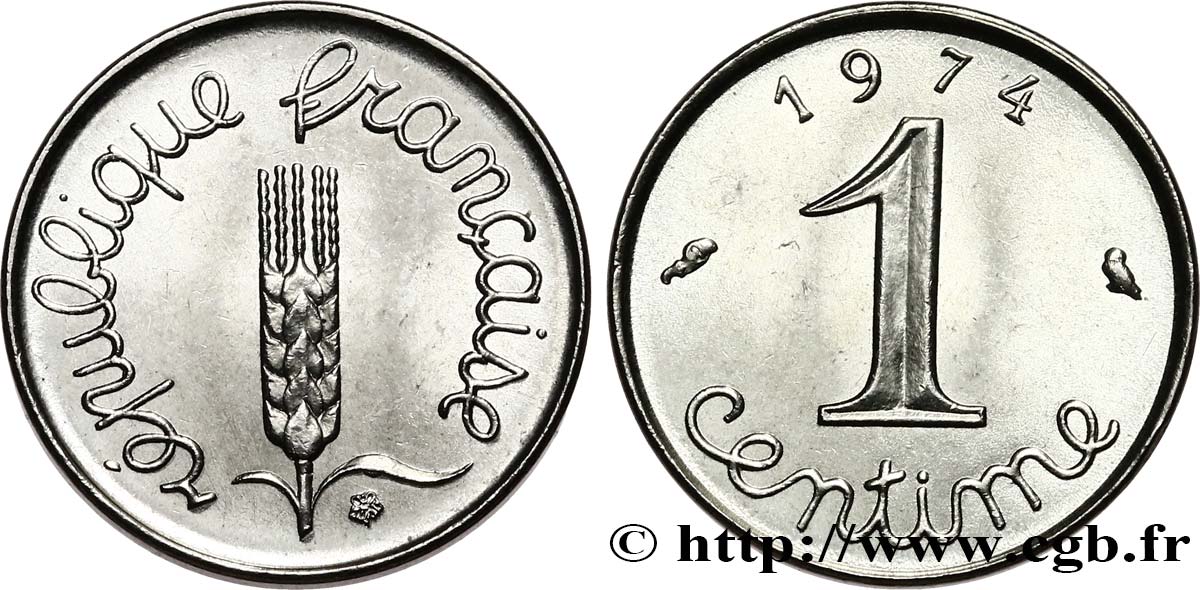 1 centime Épi, Rebord 1974 Pessac F.106/26 MS 