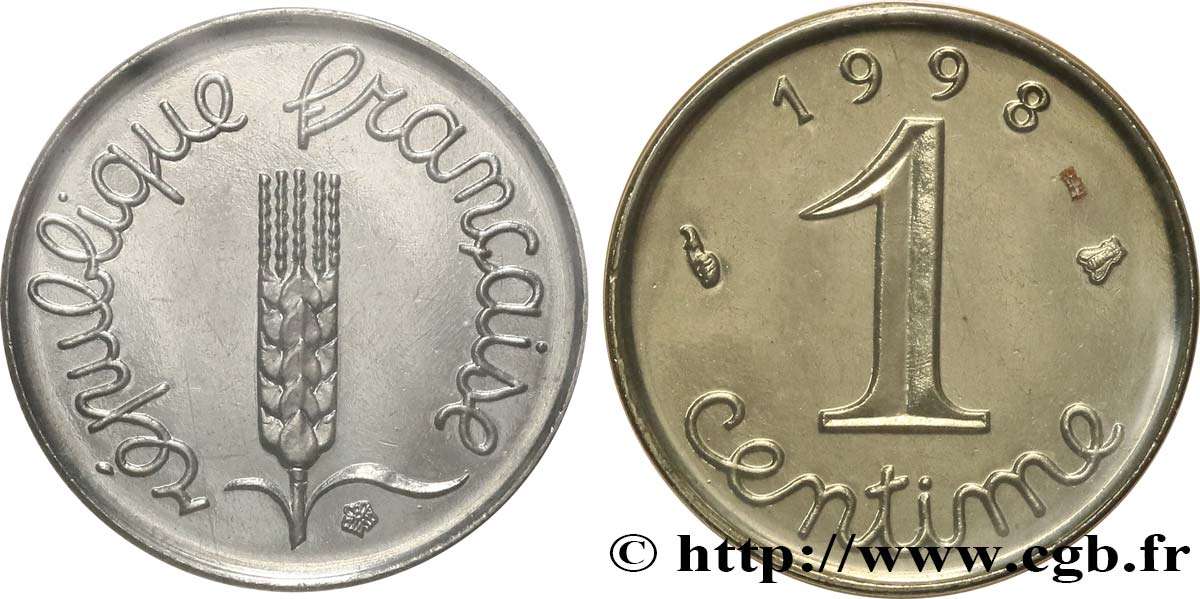 1 centime Épi, BU (Brillant Universel) 1998 Pessac F.106/58 FDC 