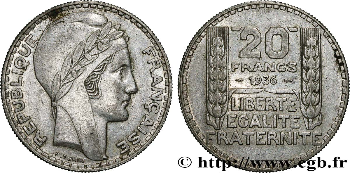 20 francs Turin 1936  F.400/7 TTB 