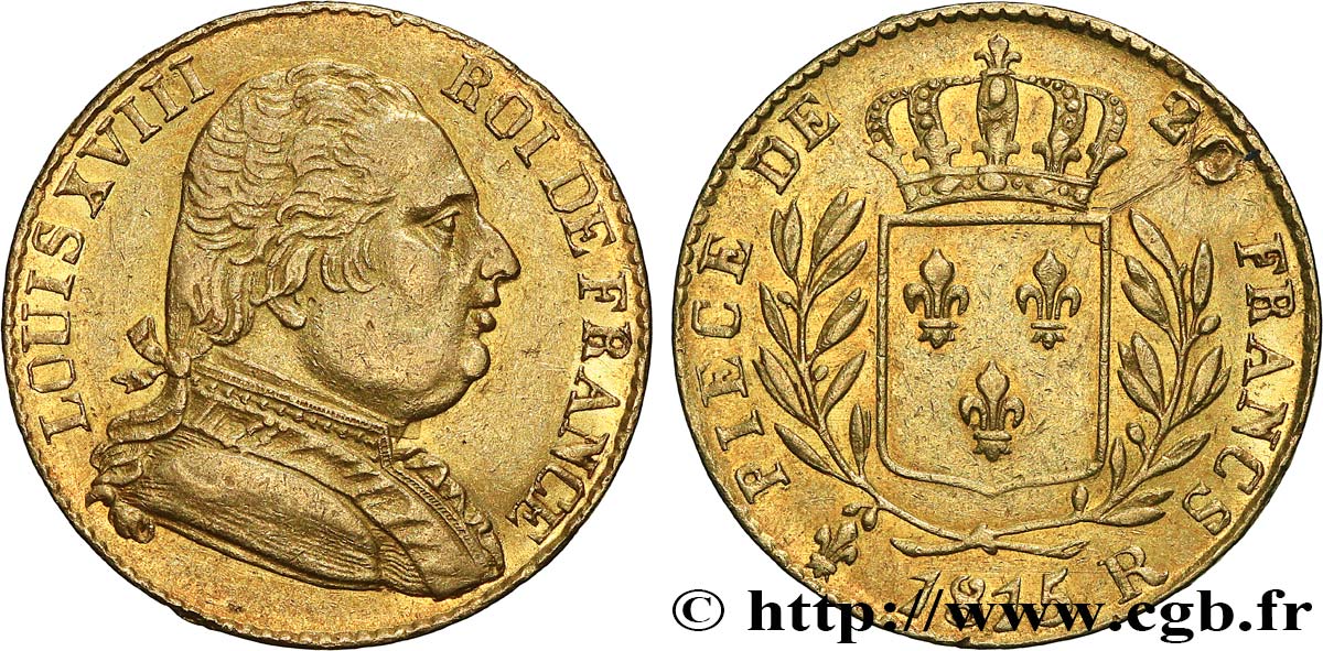 20 francs or Londres 1815 Londres F.518/1 MBC45 
