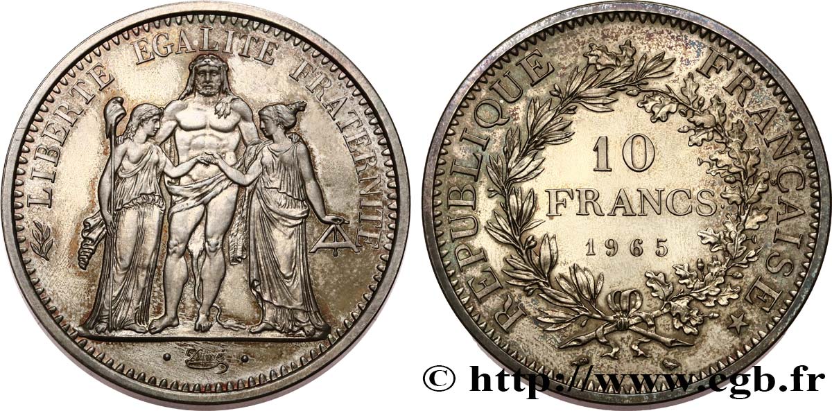 Piéfort de 10 francs Hercule 1965  GEM.183 P1 fST64 