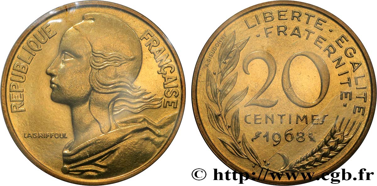 20 centimes Marianne 1968 Paris F.156/8 MS 