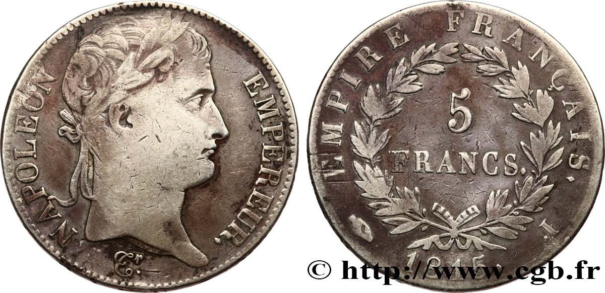5 francs Napoléon Empereur, Cent-Jours 1815 Limoges F.307A/4 MB 