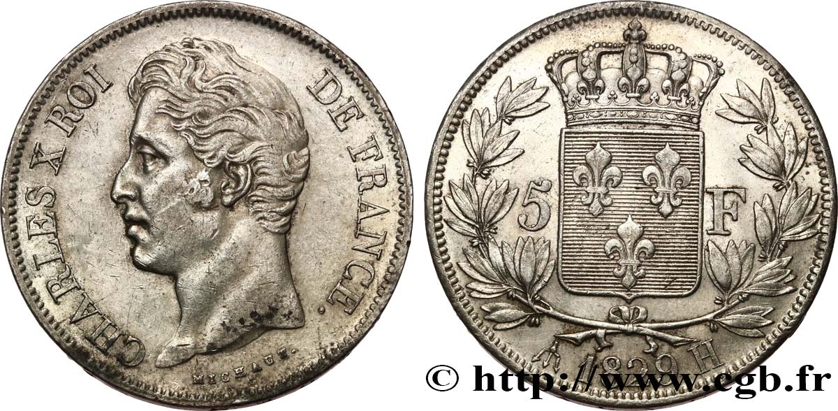 5 francs Charles X, 2e type 1829 La Rochelle F.311/31 SS 