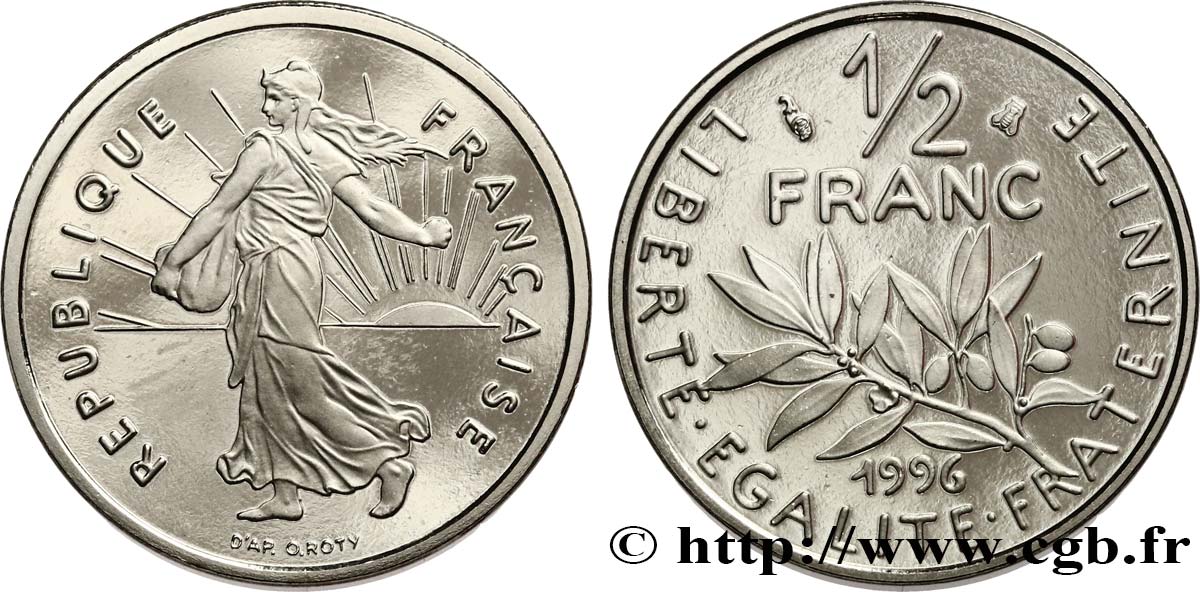 1/2 franc Semeuse, BE (Belle Épreuve) 1996 Pessac F.198/39 var. MS 