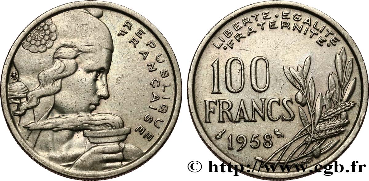 100 francs Cochet, chouette 1958  F.450/13 XF 