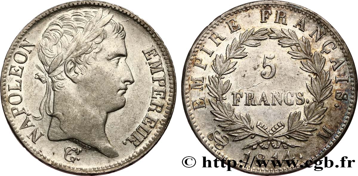 5 francs Napoléon Empereur, Empire français 1814 Toulouse F.307/82 fVZ 