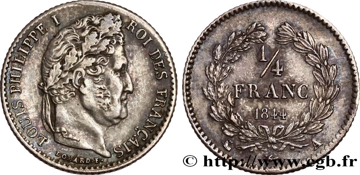 1/4 franc Louis-Philippe 1844 Paris F.166/97 AU 