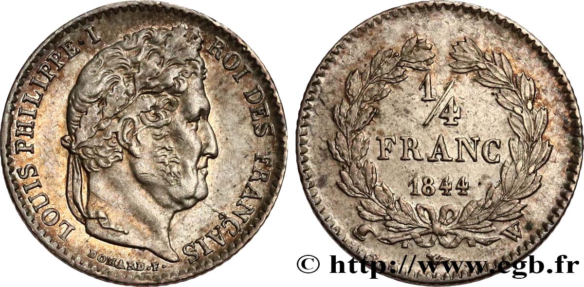 1/4 franc Louis-Philippe 1844 Lille F.166/101 SUP 