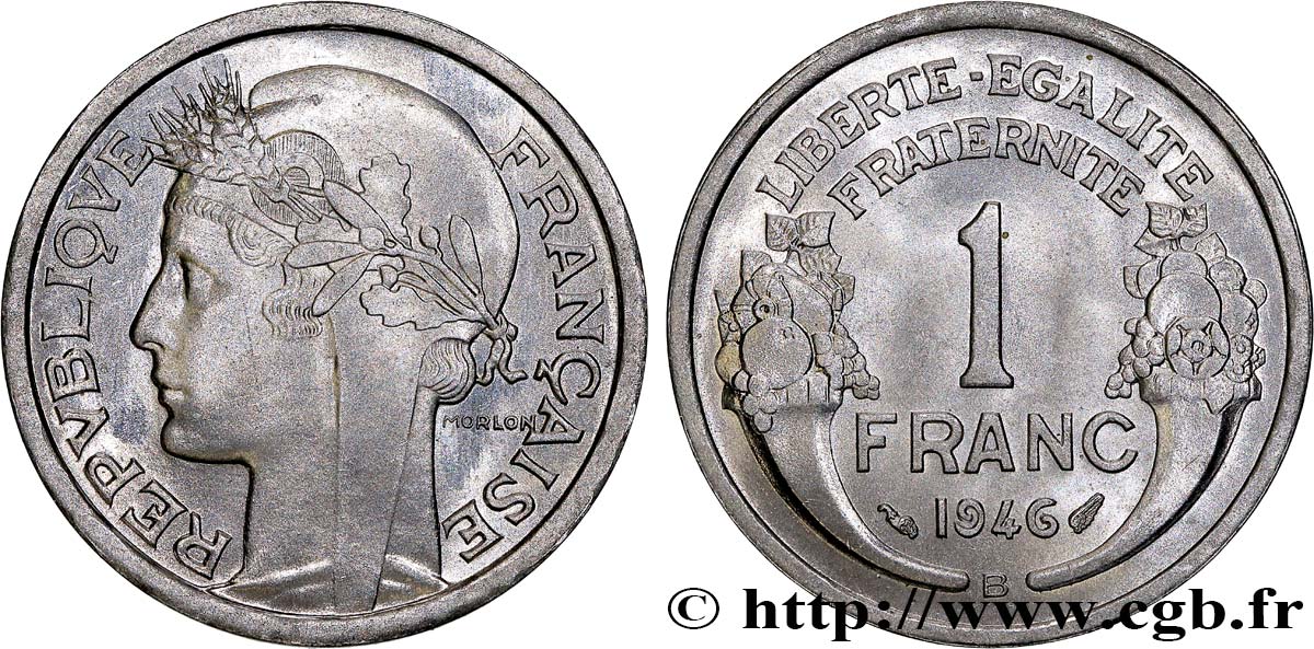 1 franc Morlon, légère 1946 Beaumont-Le-Roger F.221/10 MS65 
