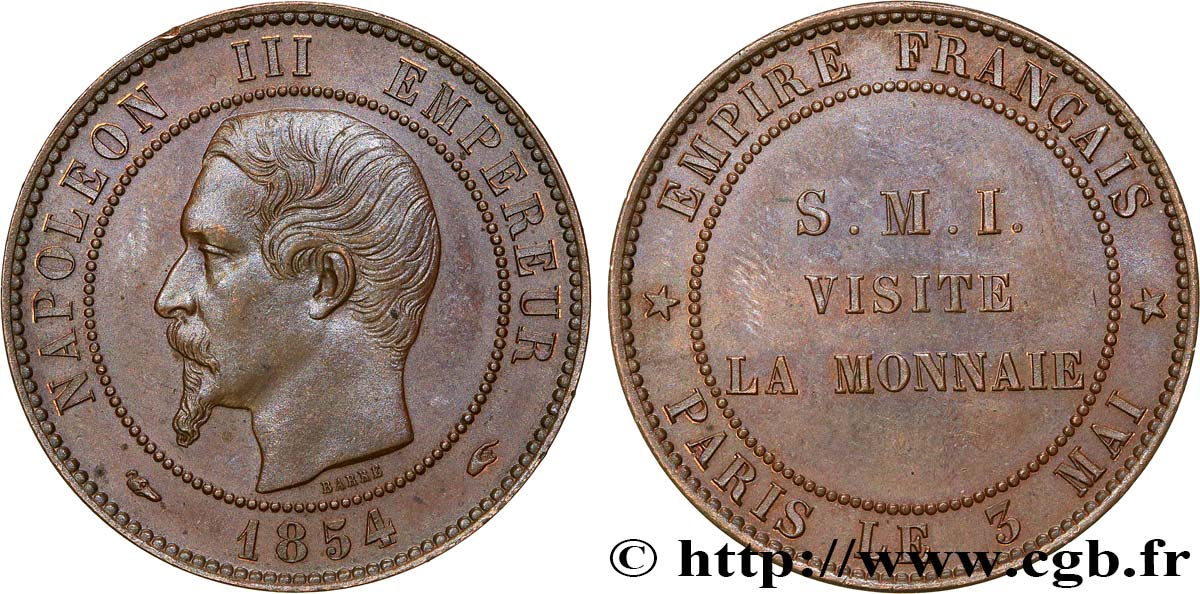 Module Dix Centimes, visite à la Monnaie de Paris 1854  VG.3401  VZ62 