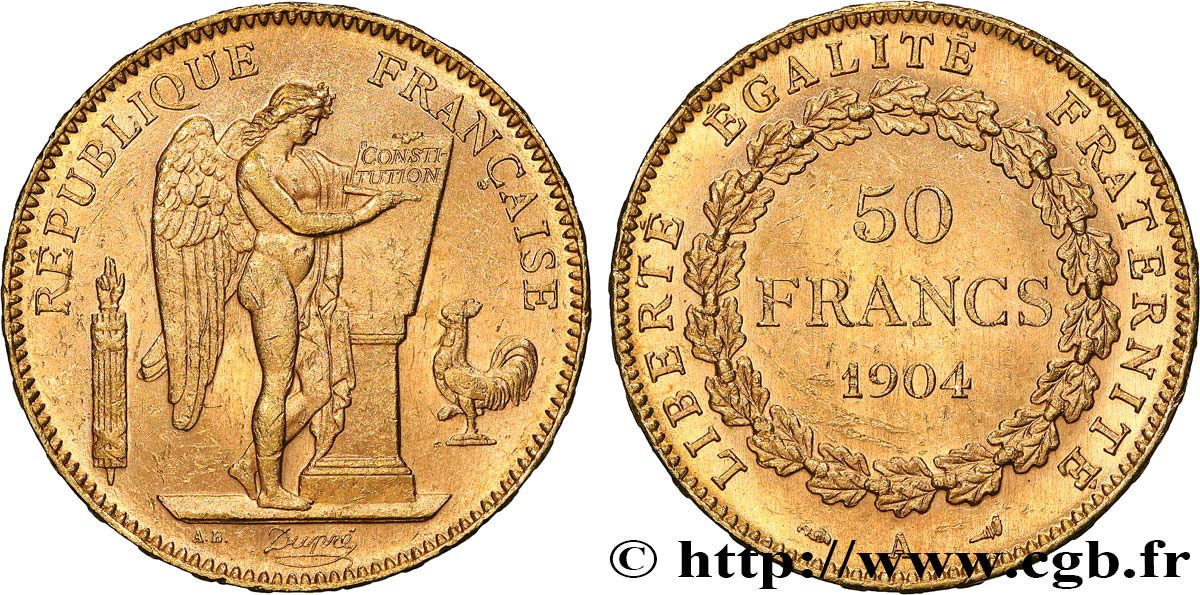 50 francs or Génie 1904 Paris F.549/6 TTB+ 