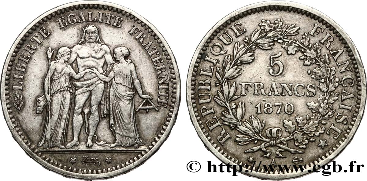 5 francs Hercule 1870 Paris F.334/1 BB40 