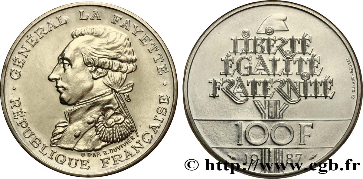 100 francs Égalité - La Fayette 1987  F.455/2 MS 