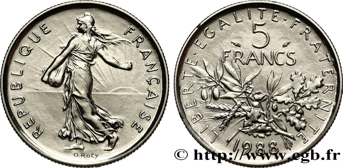 5 francs Semeuse, nickel 1988 Pessac F.341/20 MS 