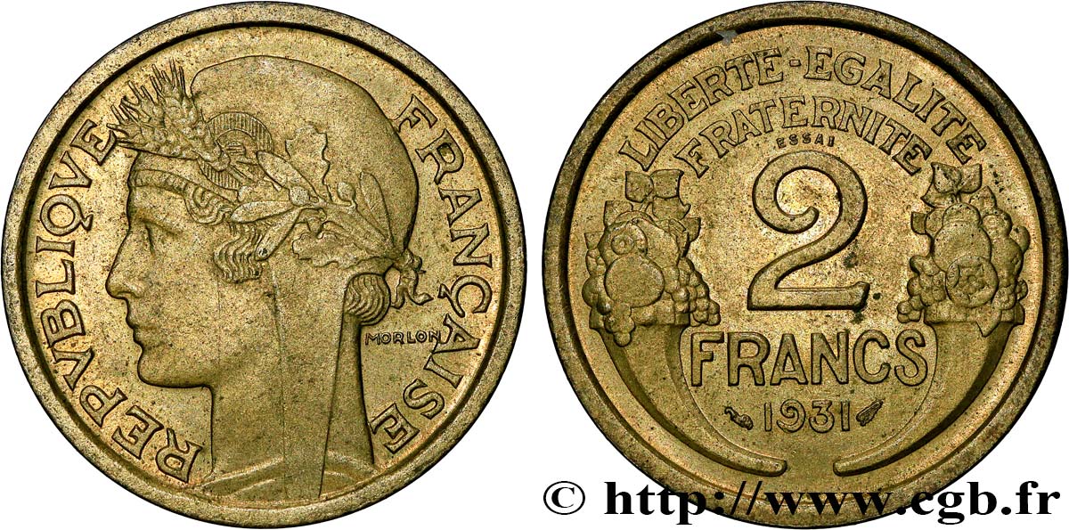 Essai de 2 francs Morlon 1931  F.268/1 EBC62 